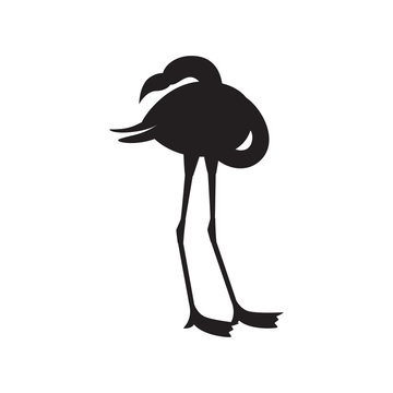 recommend clip art: Black flamingo bird silhouette vector illustration isolated on white background.