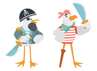 Vector funny pirate characters.