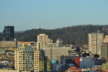 
panoramic view of the city center of Concepcion Chile