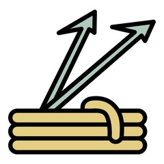 Snorkeling hook rope icon. Outline snorkeling hook rope vector icon for web design isolated on white background