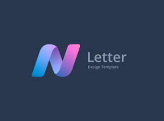 Letter N logo icon design template elements