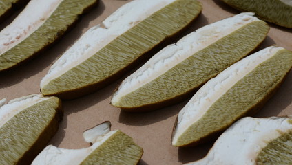 Processing of collected mushrooms for drying. Boletus mushroom for drying.