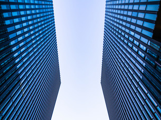 Fototapeta na wymiar City skyscrapers with glass