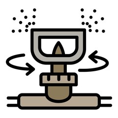 Irrigation sprinkler icon. Outline irrigation sprinkler vector icon for web design isolated on white background