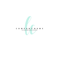 L C LC Initial handwriting and signature logo design with circle. Beautiful design handwritten logo for fashion, team, wedding, luxury logo.