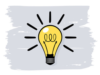 Light bulb or idea concept icon. Vector illustration on white background