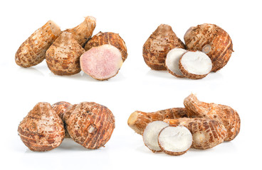 taro root isolated on white background