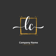 L C LC Initial handwriting and signature logo design with circle. Beautiful design handwritten logo for fashion, team, wedding, luxury logo.