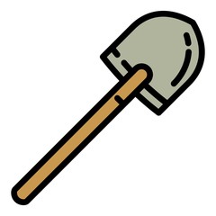 Gardening shovel icon. Outline gardening shovel vector icon for web design isolated on white background
