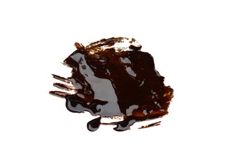 Liquid tar puddle isolated on white background.