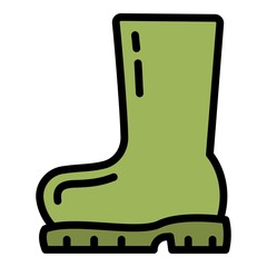 Gardening rubber boot icon. Outline gardening rubber boot vector icon for web design isolated on white background