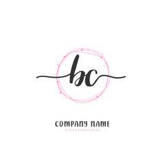 B C BC Initial handwriting and signature logo design with circle. Beautiful design handwritten logo for fashion, team, wedding, luxury logo.