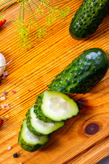 fresh pickled cucumber with garlic, (polish malosolne)