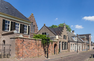 Old houses on the Brink square in Assen, Netherlands