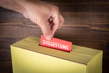 SUGGESTIONS. Work environment, customer service, improvement and sales concept