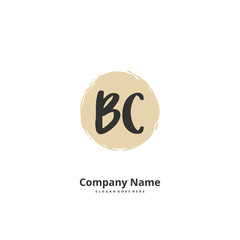 B C BC Initial handwriting and signature logo design with circle. Beautiful design handwritten logo for fashion, team, wedding, luxury logo.