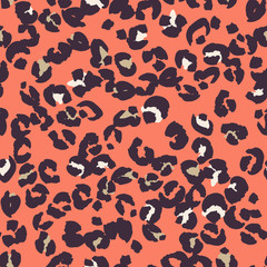 Leopard spots seamless pattern design. Vector illustration background