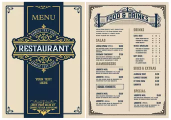 Fotobehang Restaurant menu template. Vintage style. Vector layered © Roverto
