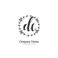 D C DC Initial handwriting and signature logo design with circle. Beautiful design handwritten logo for fashion, team, wedding, luxury logo.