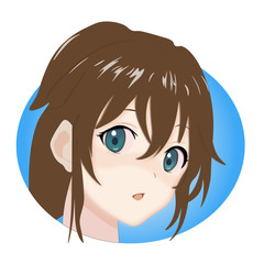 face anime girl japan style 
