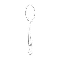 Spoon silhouette on white background. Vector illustration