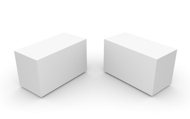 3D white box on white background