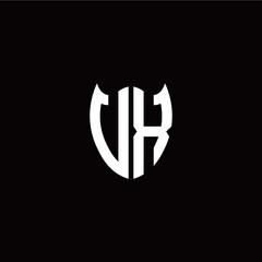 Initial V X letter with shield modern style logo template vector