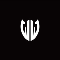 Initial W W letter with shield modern style logo template vector