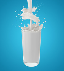 Glass with White Milk Splash.