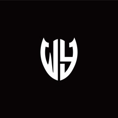 Initial W Y letter with shield modern style logo template vector