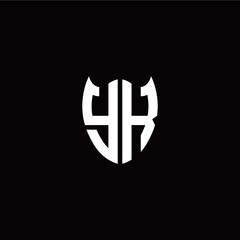 Obraz premium Initial Y K letter with shield modern style logo template vector