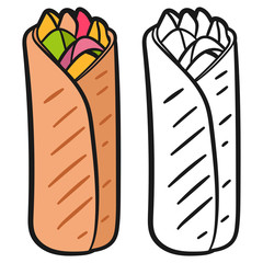 Shawarma vector cartoon illustration isolated on a white background.