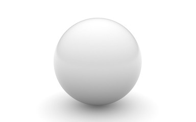 3D white ball on white background