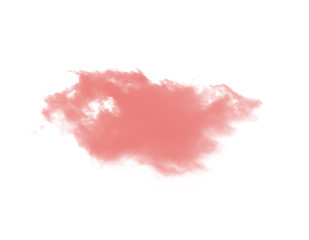 pink smoke or stain isolated on white background 
