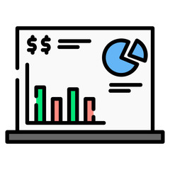 set of business graphs and charts - sales analytic icon illustration