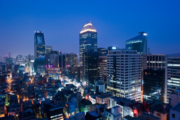 Obraz premium The night view of cityscape.