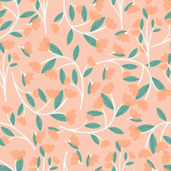 seamless floral pattern with hand drawn doodle flowers. Perfect for apparel,fabric, textile, nursery decoration,wrapping paper.
