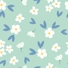 Fototapeta na wymiar seamless floral pattern with hand drawn doodle flowers. Perfect for apparel,fabric, textile, nursery decoration,wrapping paper.