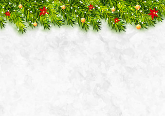 Obraz na płótnie Canvas Christmas tree branches frame. Vector illustration