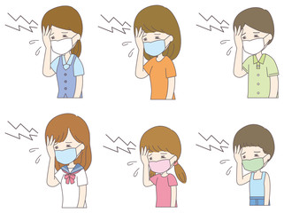 マスク頭痛に悩む人々