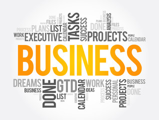 Business word cloud collage, concept background
