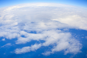 Flying around the world . Planet Earth Aerial View 