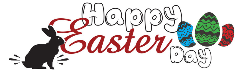 Happy Easter day greeting card sign