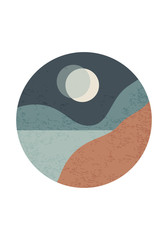 Trendy minimalist landscape abstract contemporary collage design