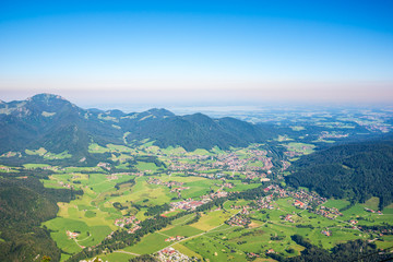 Fototapeta premium View from Rauchsberg near Ruhpolding in Germany