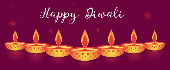 Happy Diwali festival greeting card design