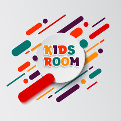Kids zone entertainment banner. Colorful letters for children's playroom decoration. Sign for children's game room. Kids zone and party room area design.