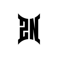 ZN monogram logo with curved side
