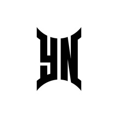 YN monogram logo with curved side