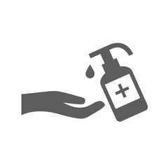 Hand sanitizer icons set in trendy flat style isolated on white background. Vector illustration EPS10.